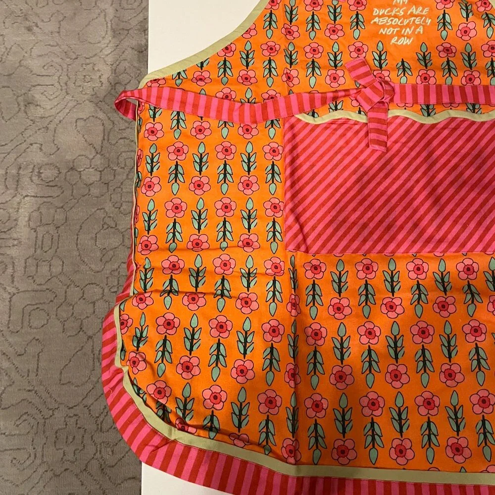 My Ducks Are Definitely Not‎ in a Row Colorful Kitchen Apron NWT Cotton (x)